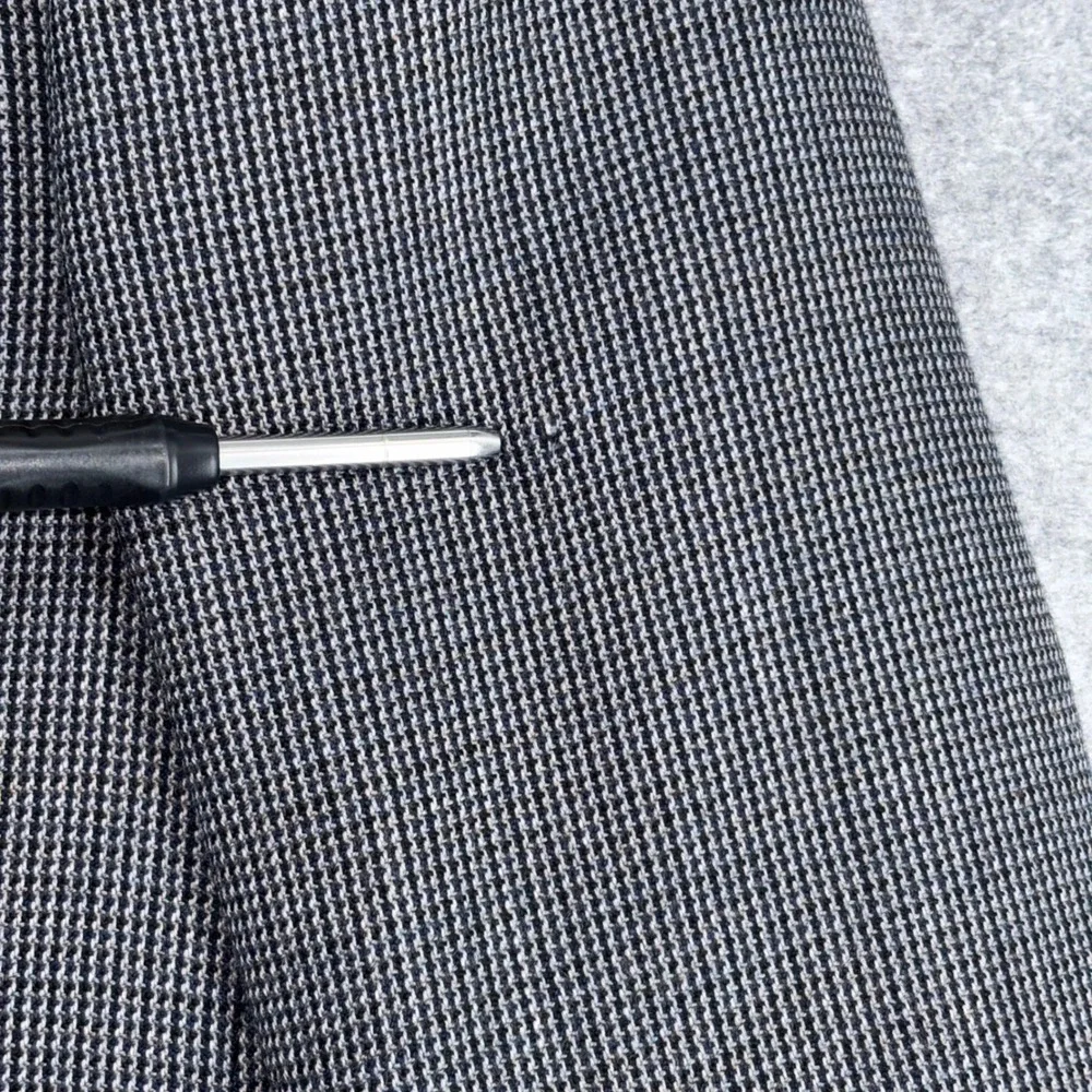 Chaps Mens 42R Blazer 100% Lambswool Grey Micro Houndstooth Sport Coat 2HX0207